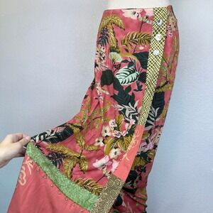 Vintage 90's Vanity Collection Beaded Sequin Tropical Floral Maxi Skirt Womens S